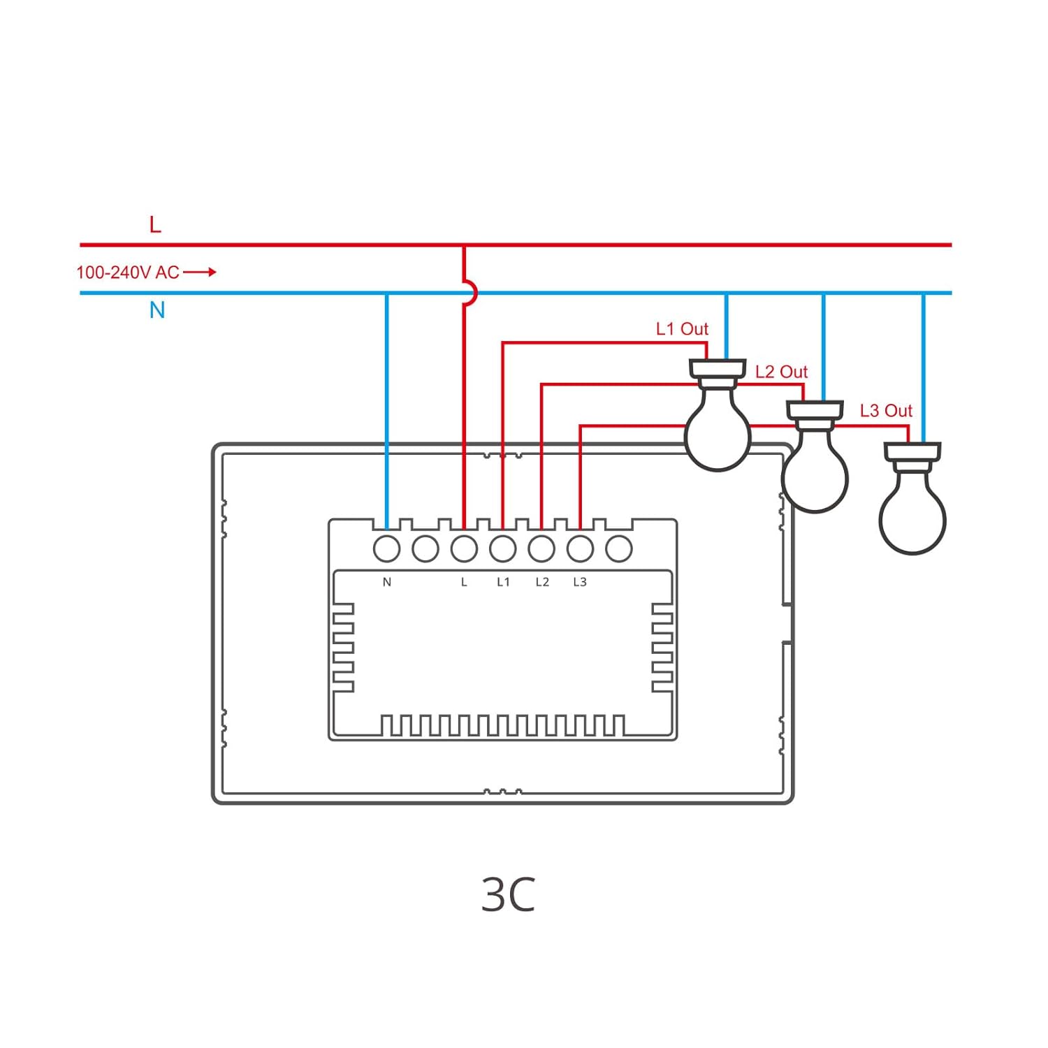 مفتاح Sonoff الذكي ( الثلاثي )