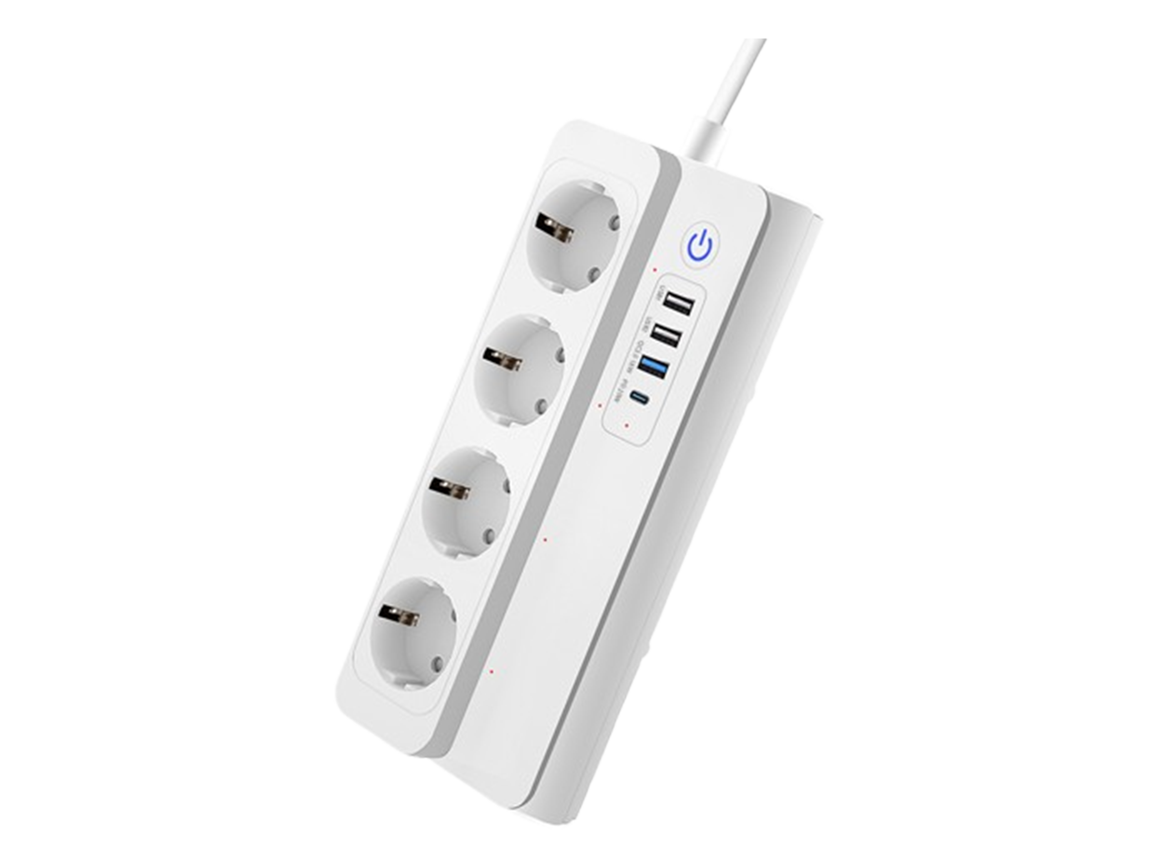 المطوّل الذكي| 4 مقابس كهربائية + USB-A 3 + 1 USB-C